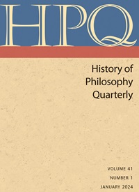 History of Philosophy Quarterly cover